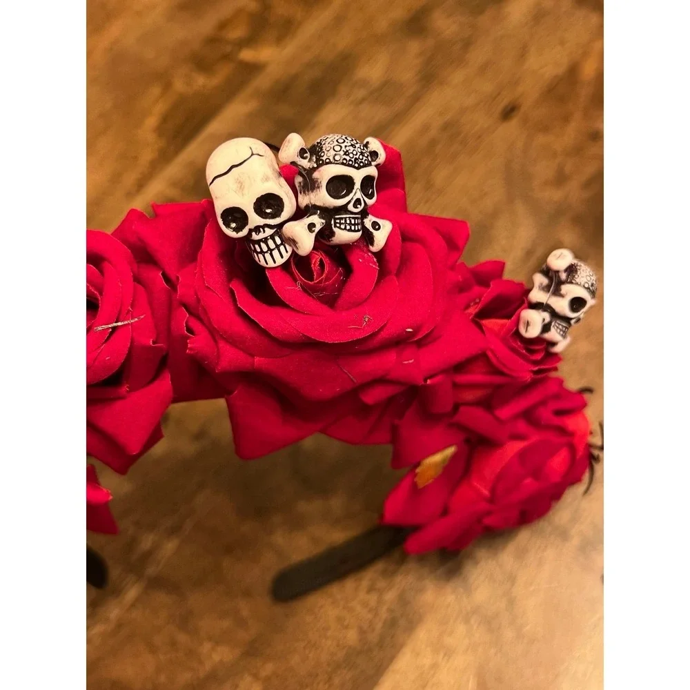 Rose‎ skull headband
